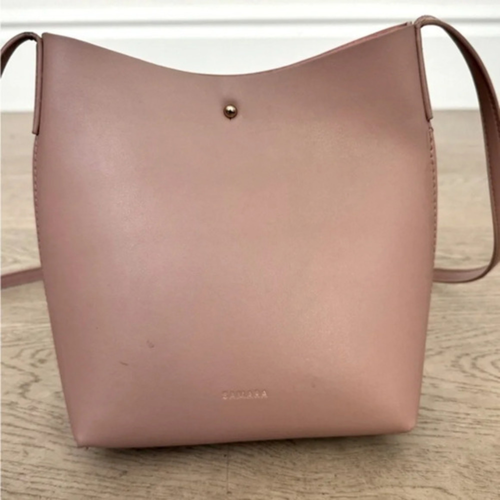 SAMARA vegan leather medium crossbody/shoulder bag color- peony